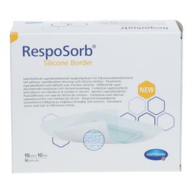 Resposorb Silicone Border pansement 10x10cm (10 pièces)