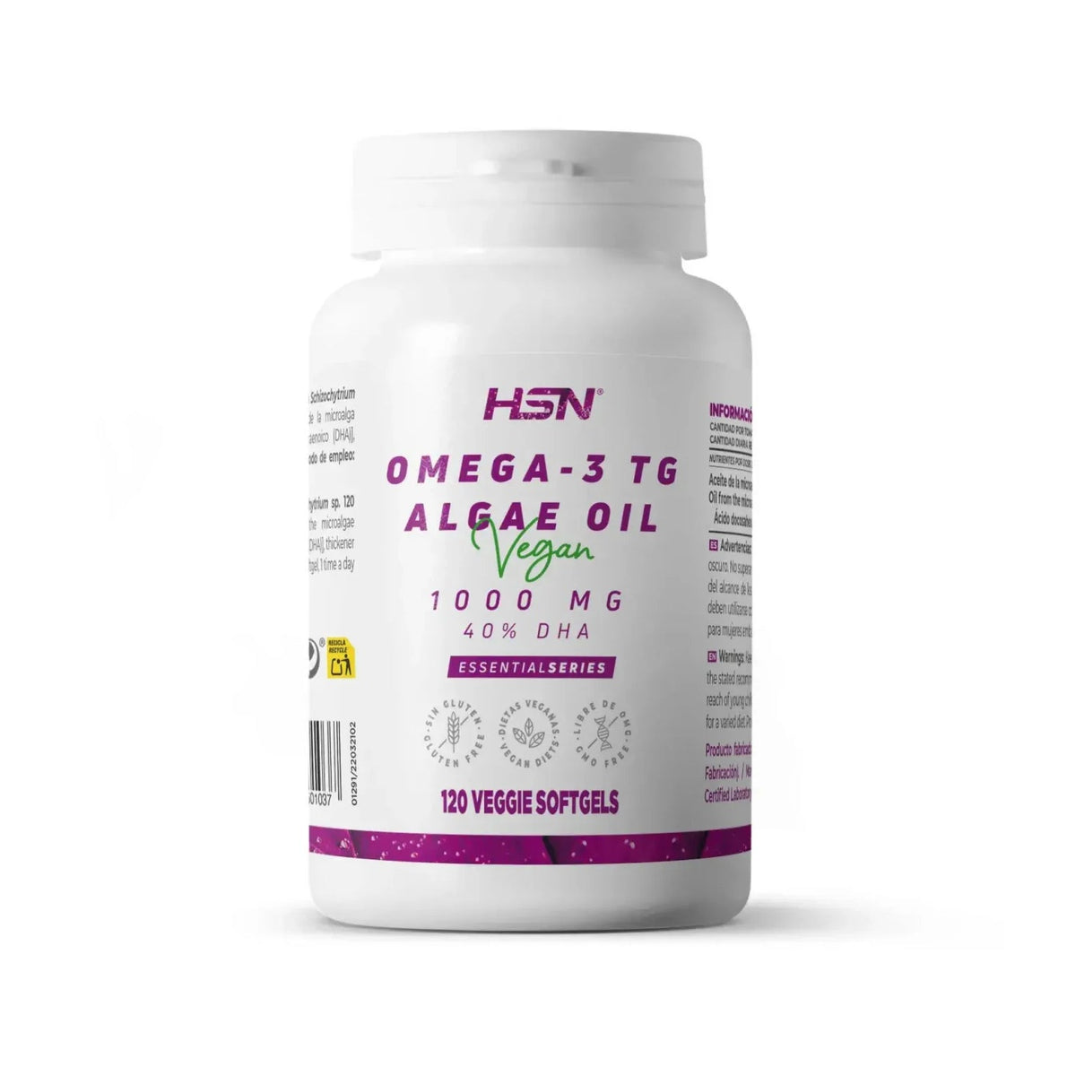 HSN Omega-3 végan huile d'algues 1000 mg 120 perles végétales