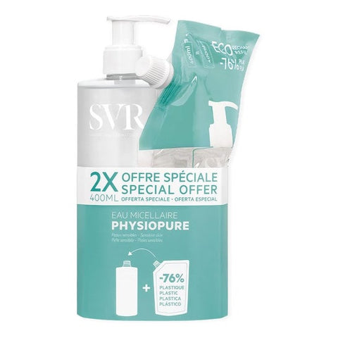 SVR Physiopure Eau Micellaire 400ml + Éco-Recharge 400ml