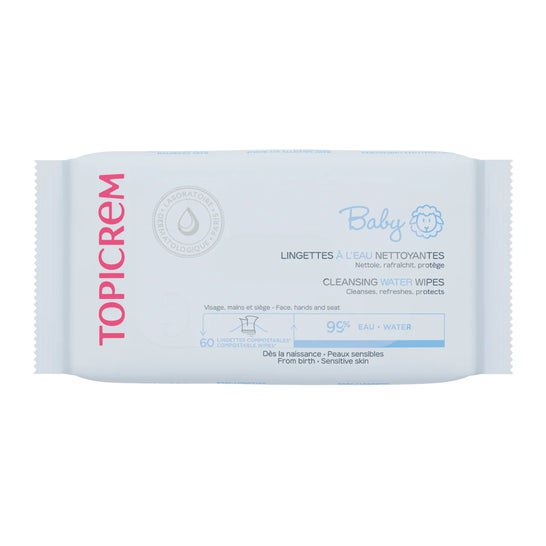 Topicrem Baby lingettes l'eau nettoyantes (60 pièces)