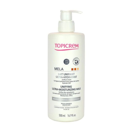 Topicrem Mela Lait Unifiant Ultra-Hydratant SPF15 500 ml