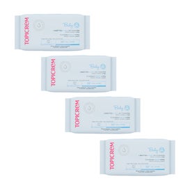 Topicrem Pack Bébé Lingettes Nettoyantes Eau (4x60 lingettes)