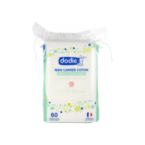 Dodie Maxi Carrés coton bio (60 pièces)