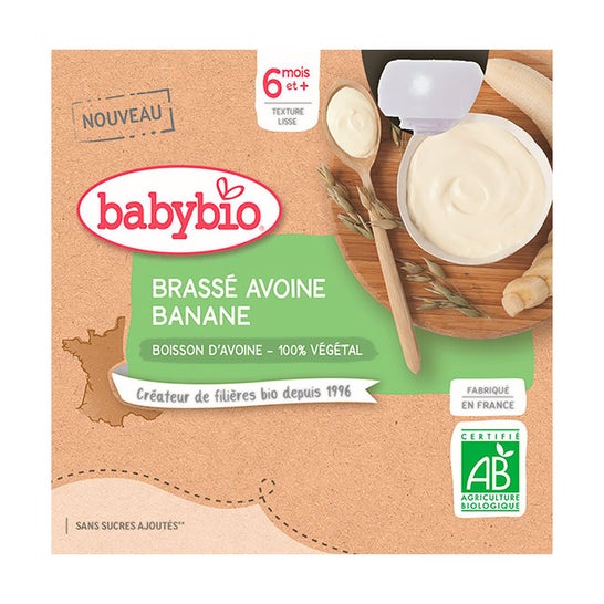 BabyBio Gourdes Brasse Avoine Banane (4 x 85 g)