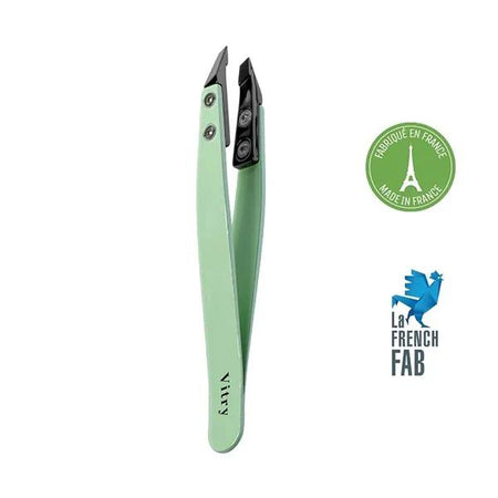 Vitry Pince à épiler couleur mors biais céramique verte