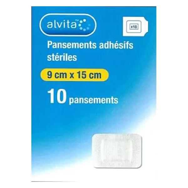 Alvita Pansement Adhésif Stérile 9 x 15cm 10 unités