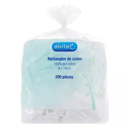 Alvita Pads de Coton 8x10cm 200 unités