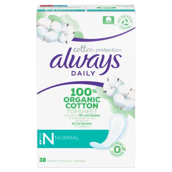 Always Dailies Protège-Slip Cotton Protection Normal 38 unités