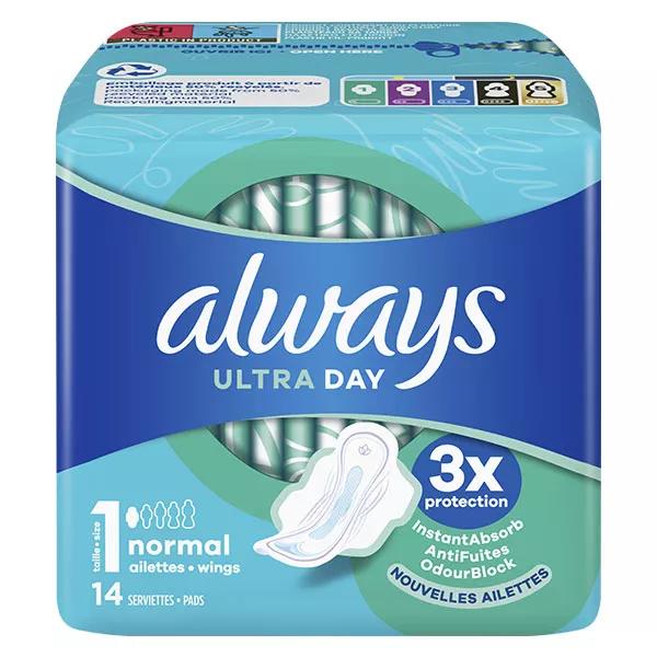 Always Serviettes Ultra Normal avec Ailettes 14 unités