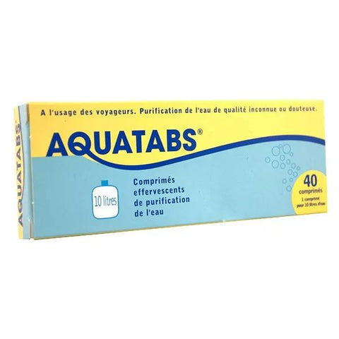 Aquatabs 10L box of 40 effervescent tablets