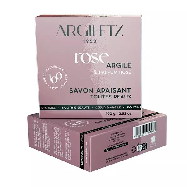 Argiletz Savon Naturel Apaisant Argile Rose Parfum Rose (100 g)