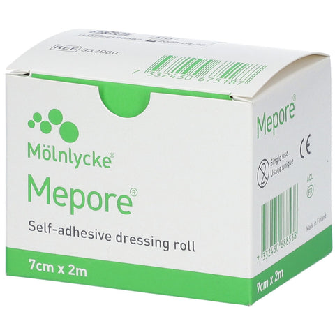 Mepore Pansement non stérile auto-adhésif rouleau 7 cm x 2 m (1 pièce)