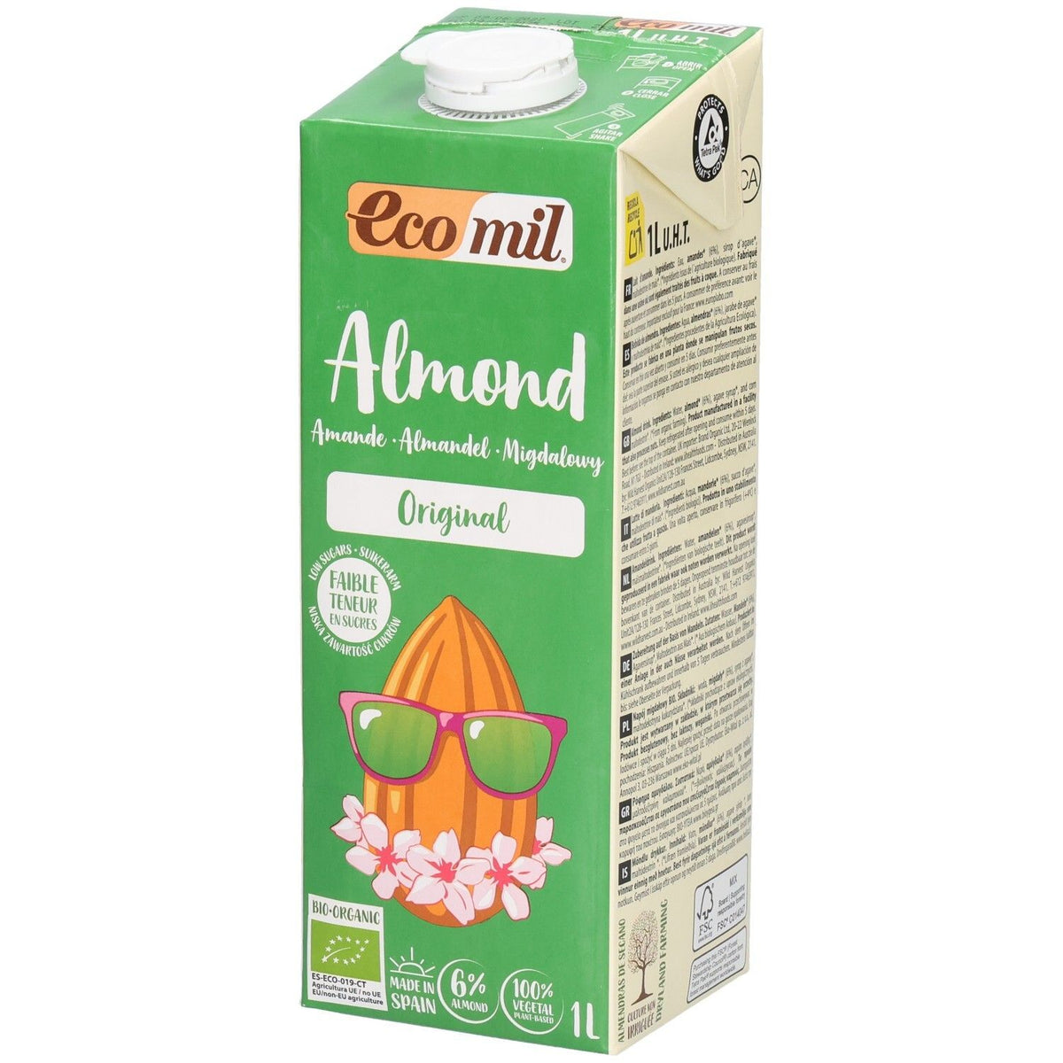 EcoMil Lait d'Amandes à l'Agave (1 l)
