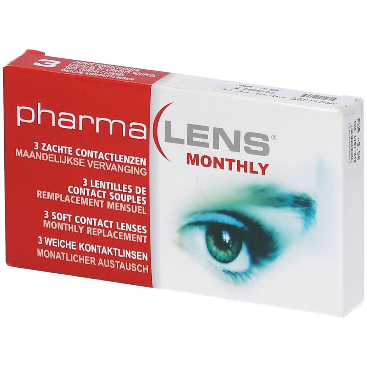 PharmaLens Lentilles (mois) (Dioptrie -3.50) — 3 pièces