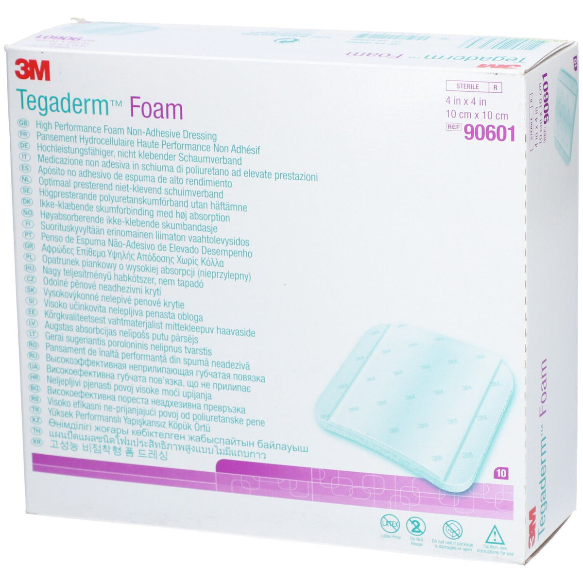 3M Tegaderm Foam pansement hydrocellulaire non-adhésif (10 cm x 10 cm)