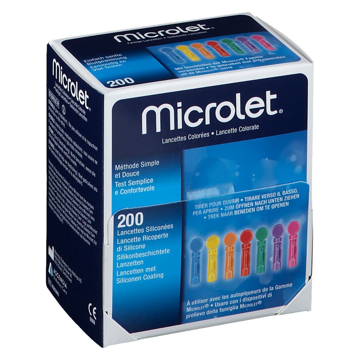 Bayer Microlet lancettes stériles colorées (200 pièces)