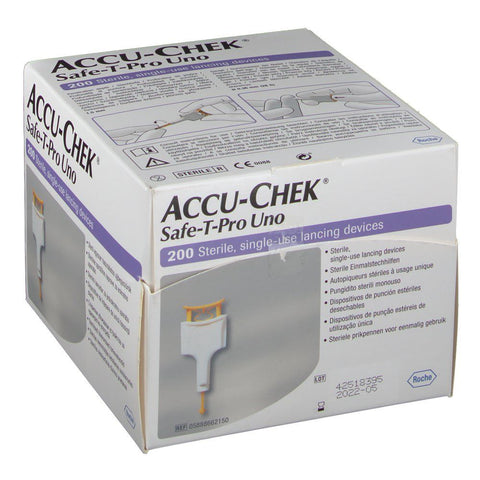 Accu-Chek® Safe-T-Pro Uno Autopiqueurs stériles à usage unique (200 pièces)