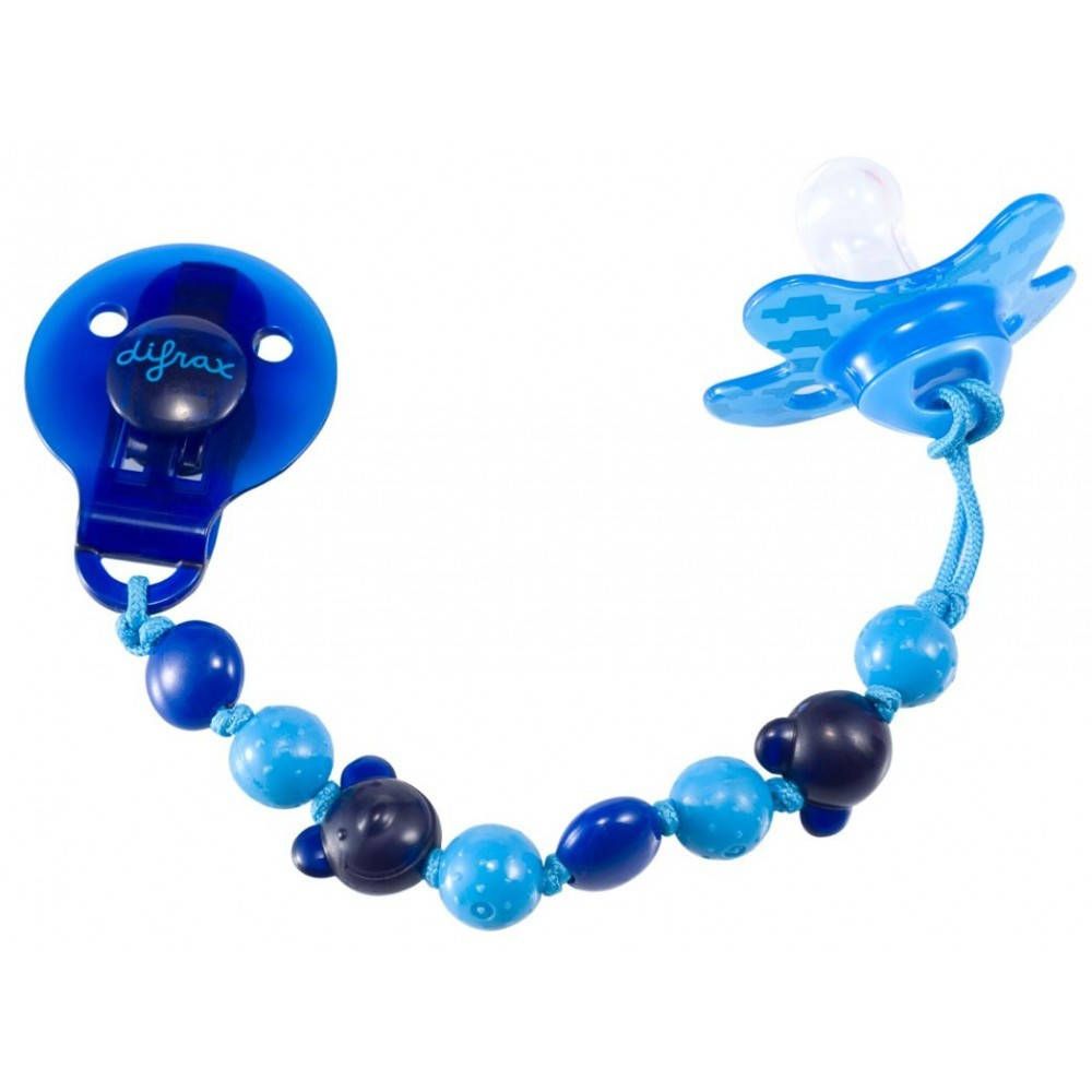 Difrax attache-sucette +0 mois bleu (1 pièce)
