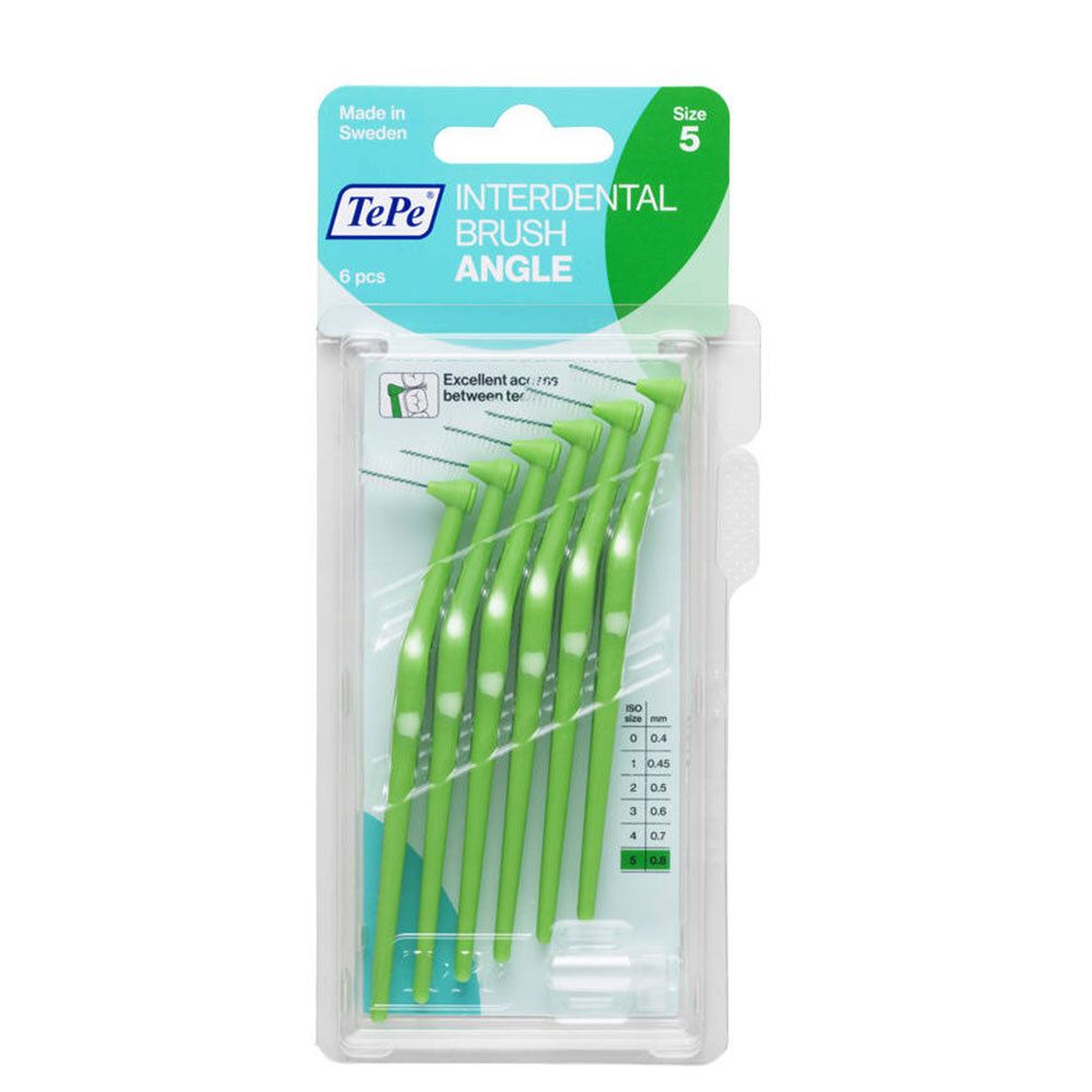 TePe Angle Brosses interdentaires 0,8 - 1,6 mm vert (6 pièces)