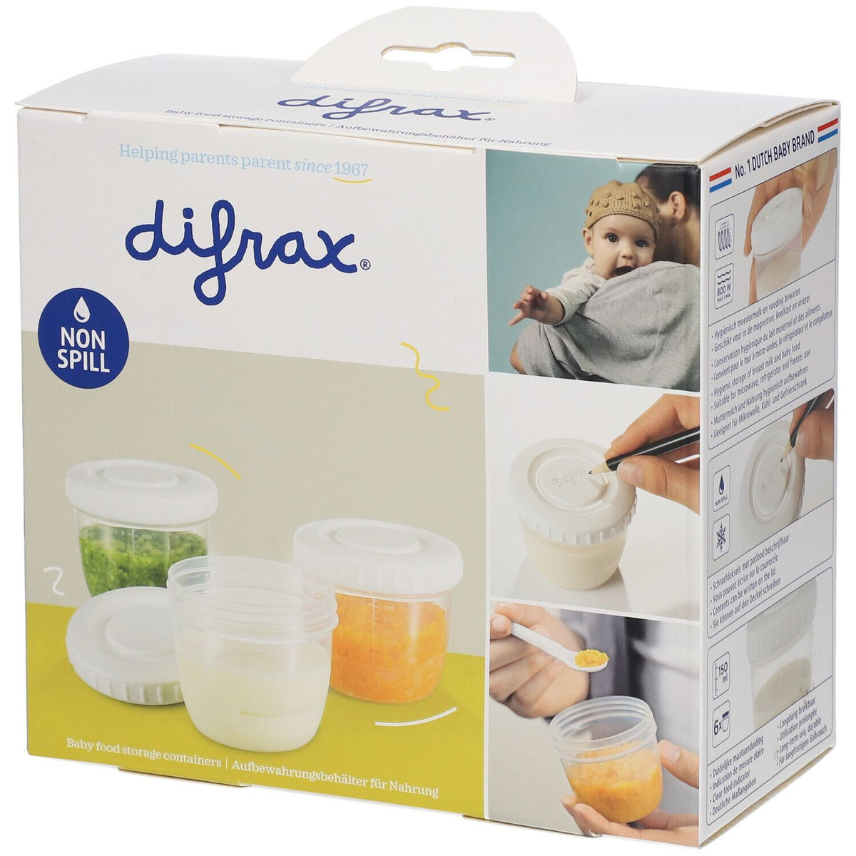 Difrax BtoB Pots de conservation (6 pièces)