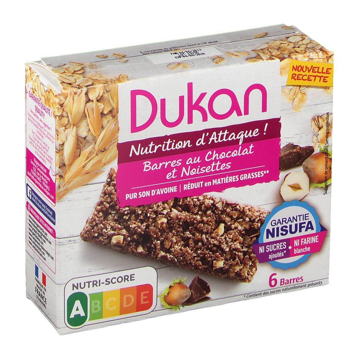 Dukan Barre Chocolat Avec Noix (6 pièces)