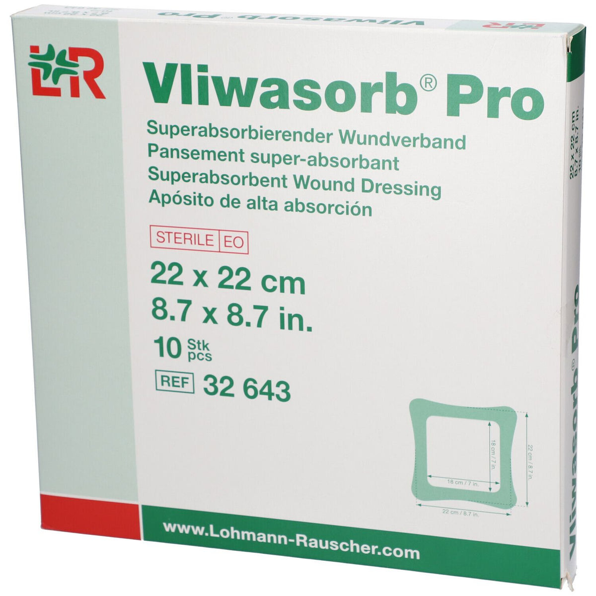 Vliwasorb Pro Pansement absorbant 22 x 22 cm