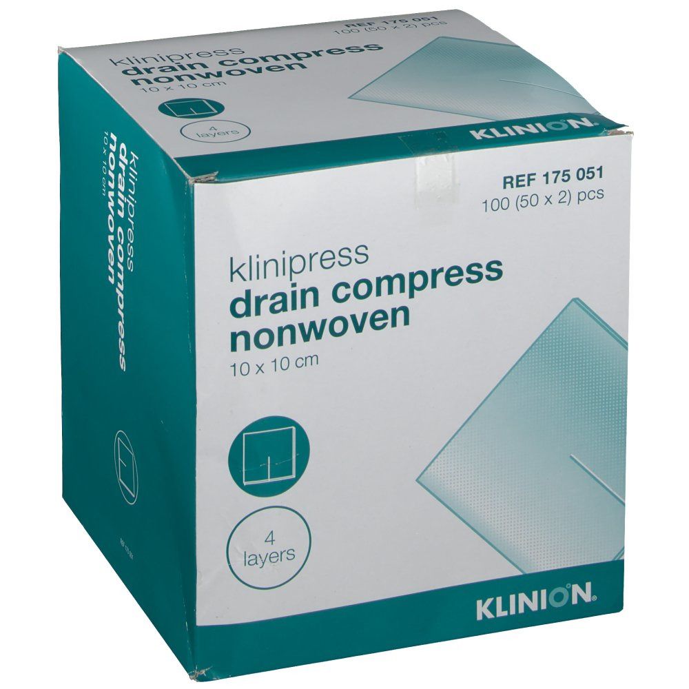 Klinion klinipress drain nw compresse (10 x 10 cm)