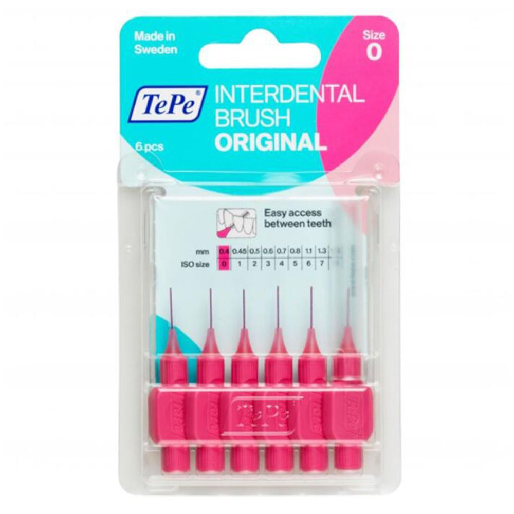 TePe® Original Brossettes Interdentaires 0,40 mm Rose (6 pièces)