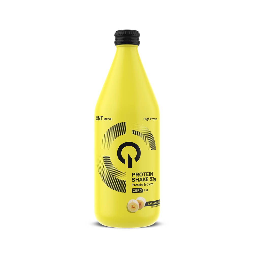 QNT shake protéiné (53 g de protéines) en verre banane