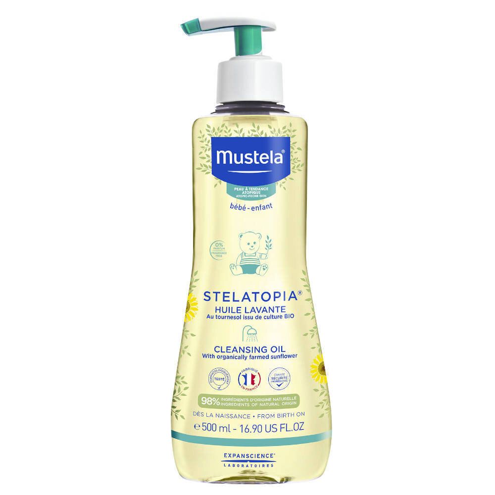 Mustela Bébé STELATOPIA Huile lavante peau atopique (500 ml)
