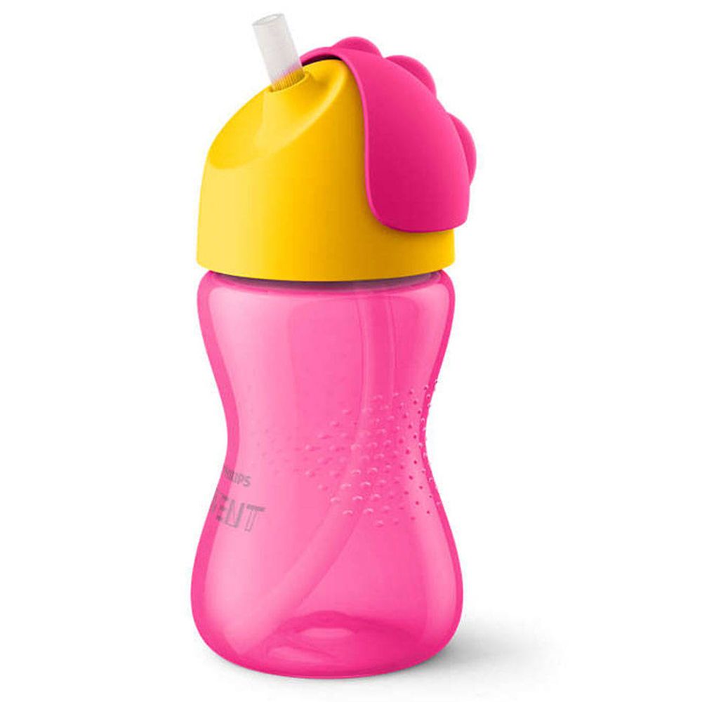 Avent Tasse à paille courbée Rose (300 ml)
