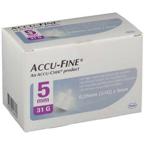 ACCU-FINE® Aiguilles 0,25 mm x 5 mm (32G) — 100 pièces