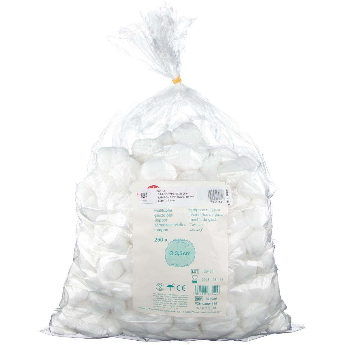 Noba Tampons de gaze en vrac 3,5 cm (250 pièces)