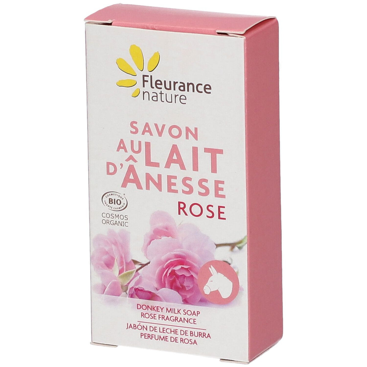 Fleurance Nature Savon au Lait d'Ânesse Rose Bio (100 g)
