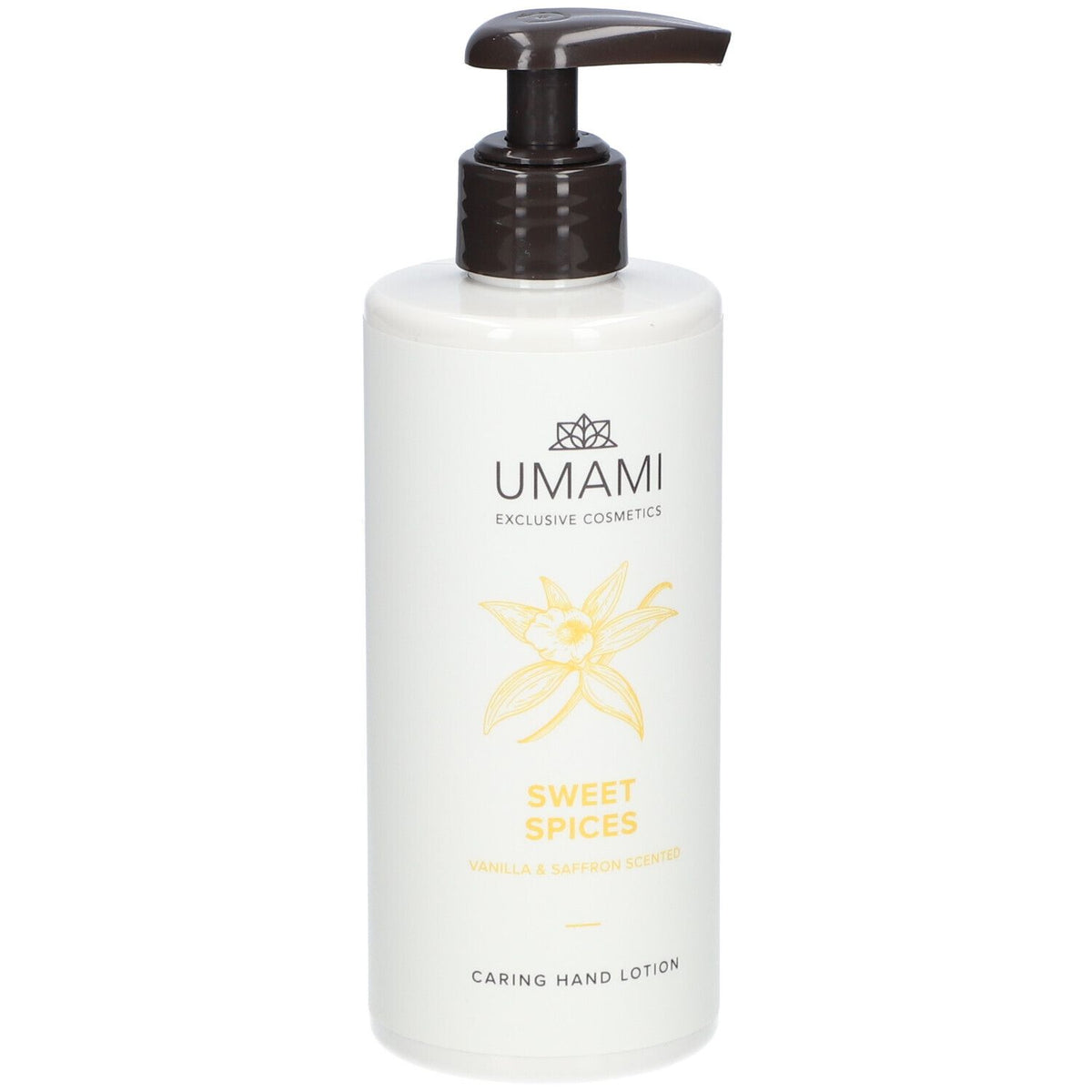UMAMI Sweet Spices Lotion mains vanille & safran à l'huile d'argan (300 ml)