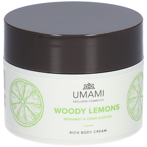 Umami Woody Lemons crème corporelle riche Bergamote & Cèdre (250 ml)