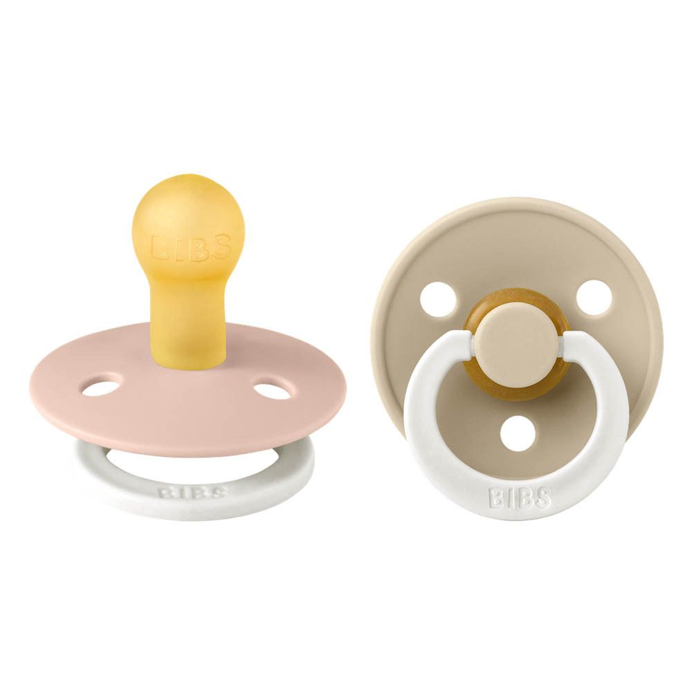 BIBS Sucette Latex Glow in the Dark Vanilla - Blush 0-6 Mois (2 pièces)