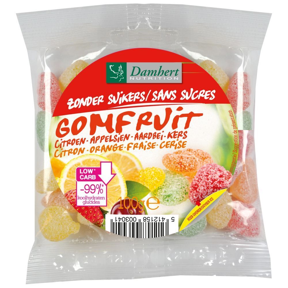 Damhert GOMFRUIT Oursons gommeux sans sucre (100 g)