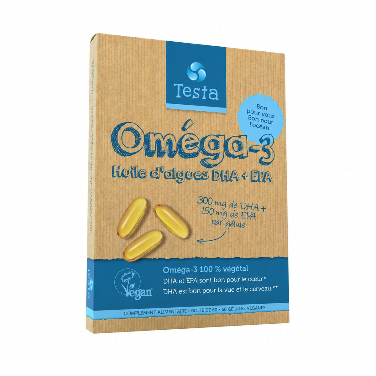 Testa Omega-3 huile d'algue DHA + EPA (60 pièces)