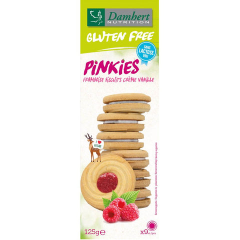 Damhert Gluten Free Pinkies Framboise biscuits crème vanille