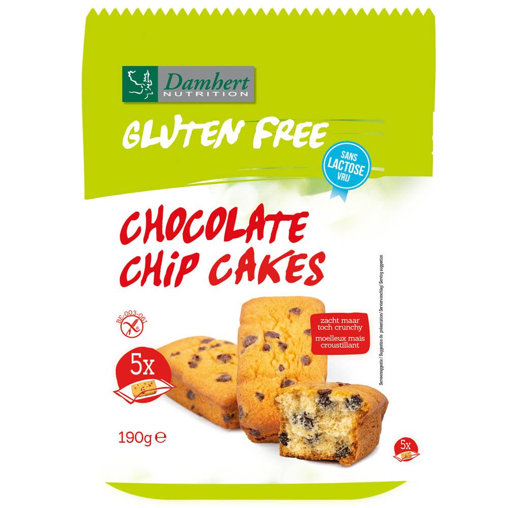 Damhert Gluten Free Gâteaux aux pépites de chocolat Lactose Free (190 g)