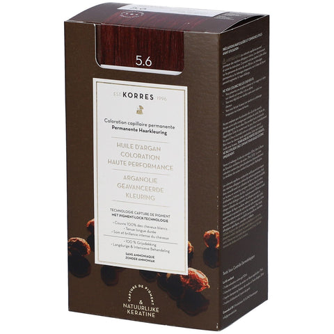 Korres Argan Oil Advanced Coloration 5.6 Light Red Brown (1 pièce)