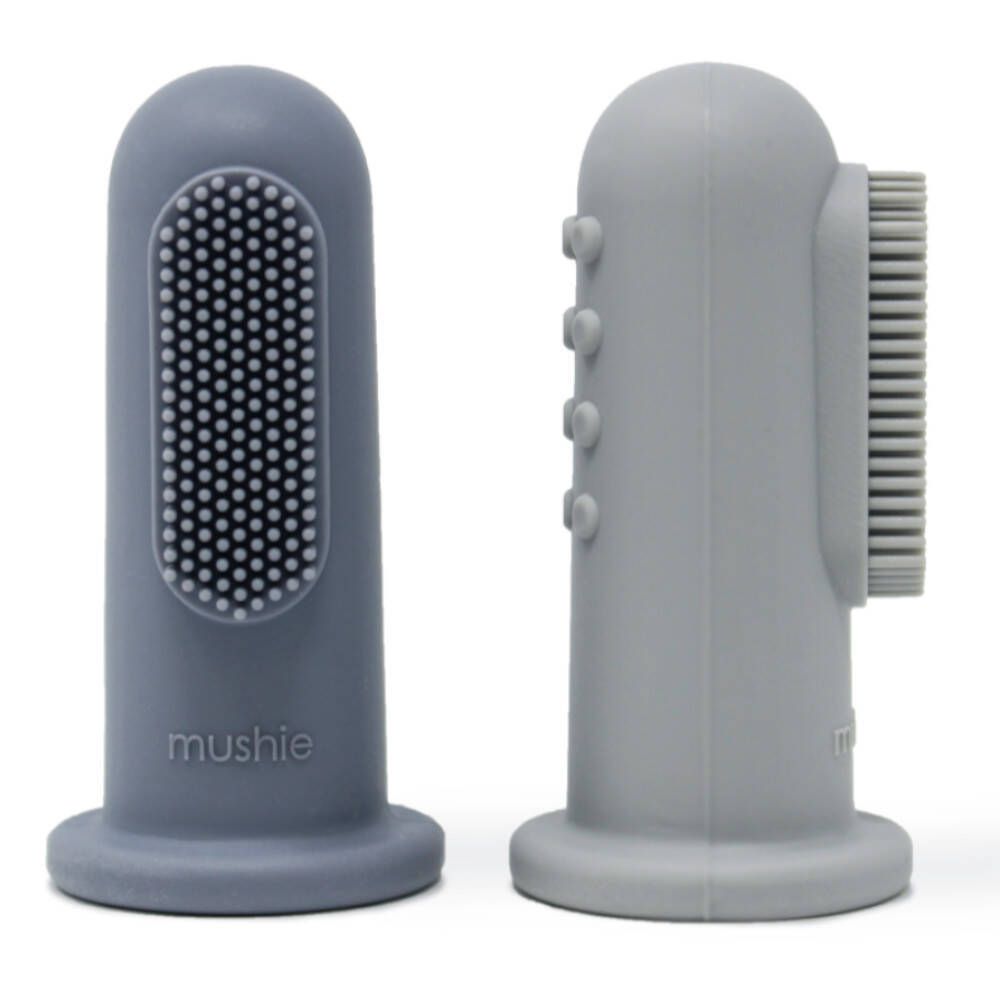 Mushie Bébé Brosse à Dents Stone (2 pièces)
