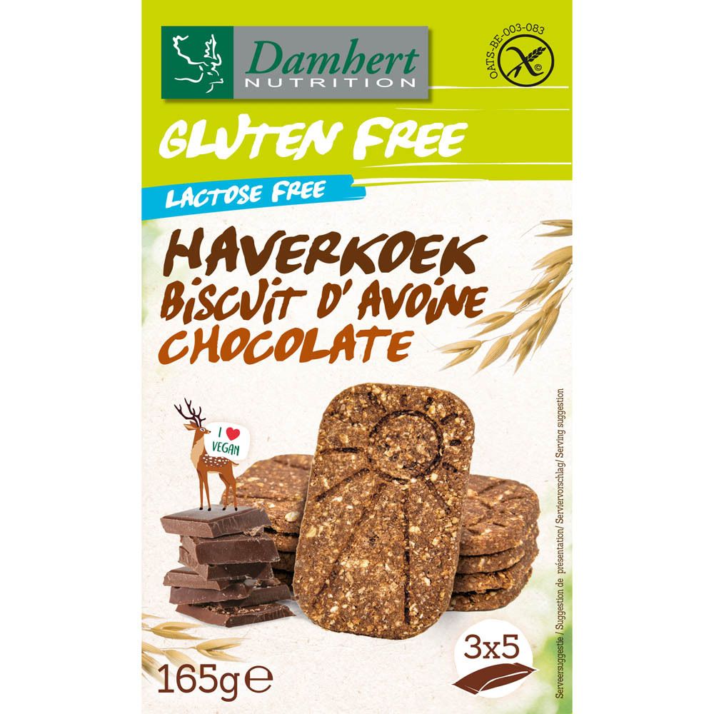 Damhert Gluten Free Biscuit d'avoine chocolat (15 pièces)