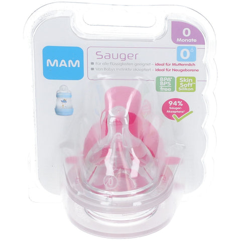 MAM silicone teat size 0, from birth, 2 pieces