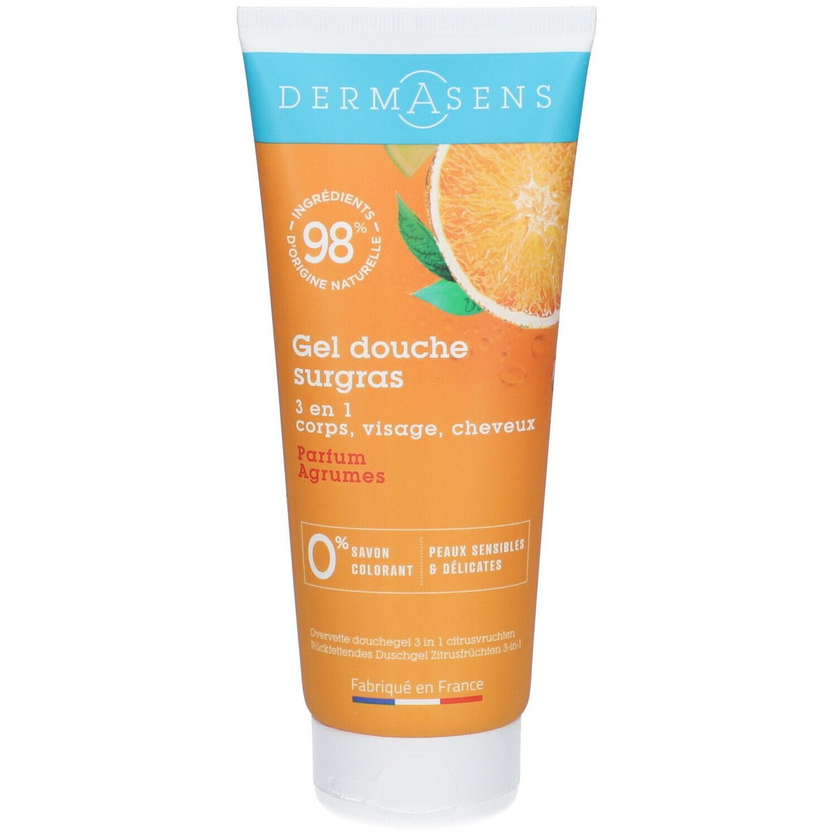 DERMASENS gel douche surgras 3 en 1 agrumes (200 ml)