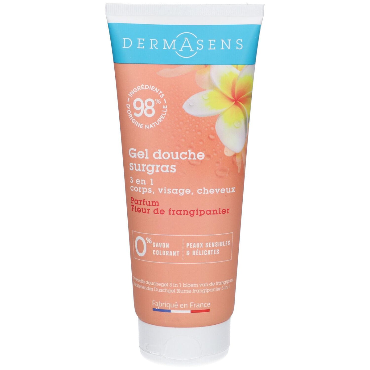 DermAsens Gel Douche Surgras Fleur de Frangipane — 200 ml