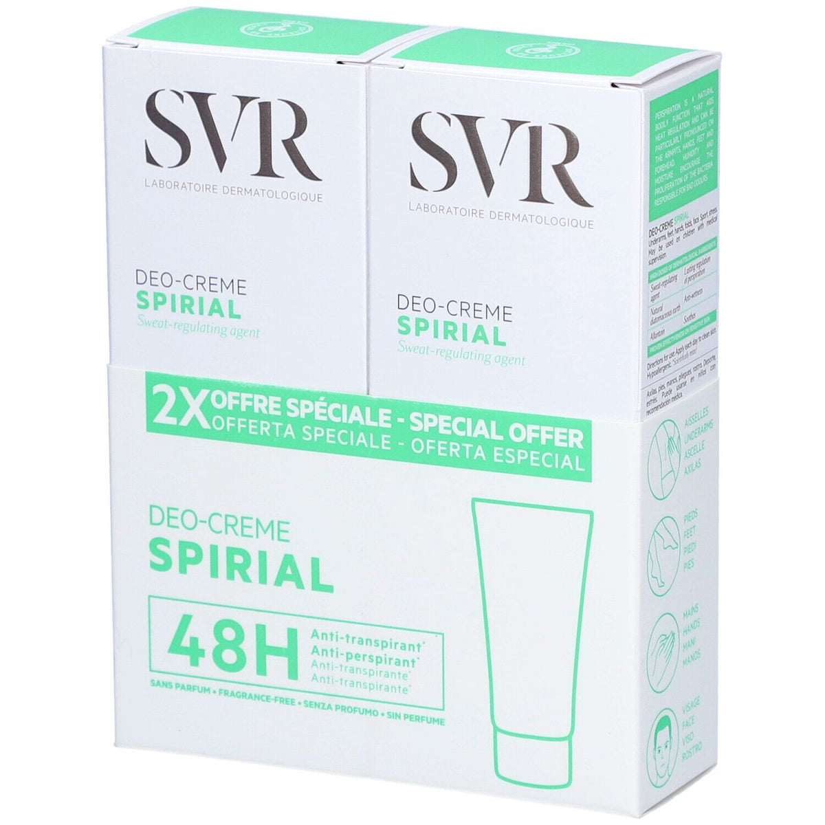 SVR SPIRIAL déo-crème (2x50 ml)