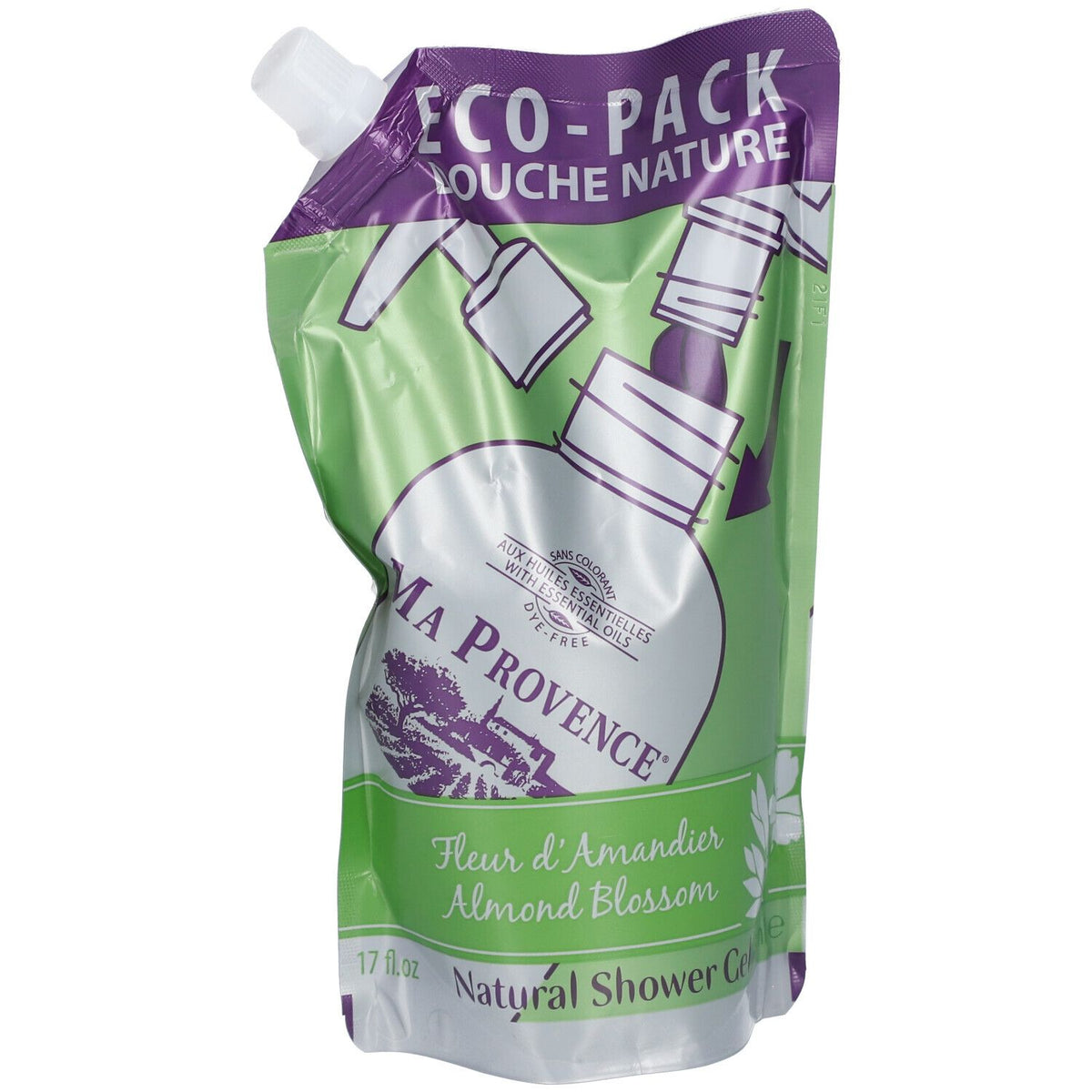 Ma Provence Douche Nature Fleur d'Amandier Eco Recharge 500 ml