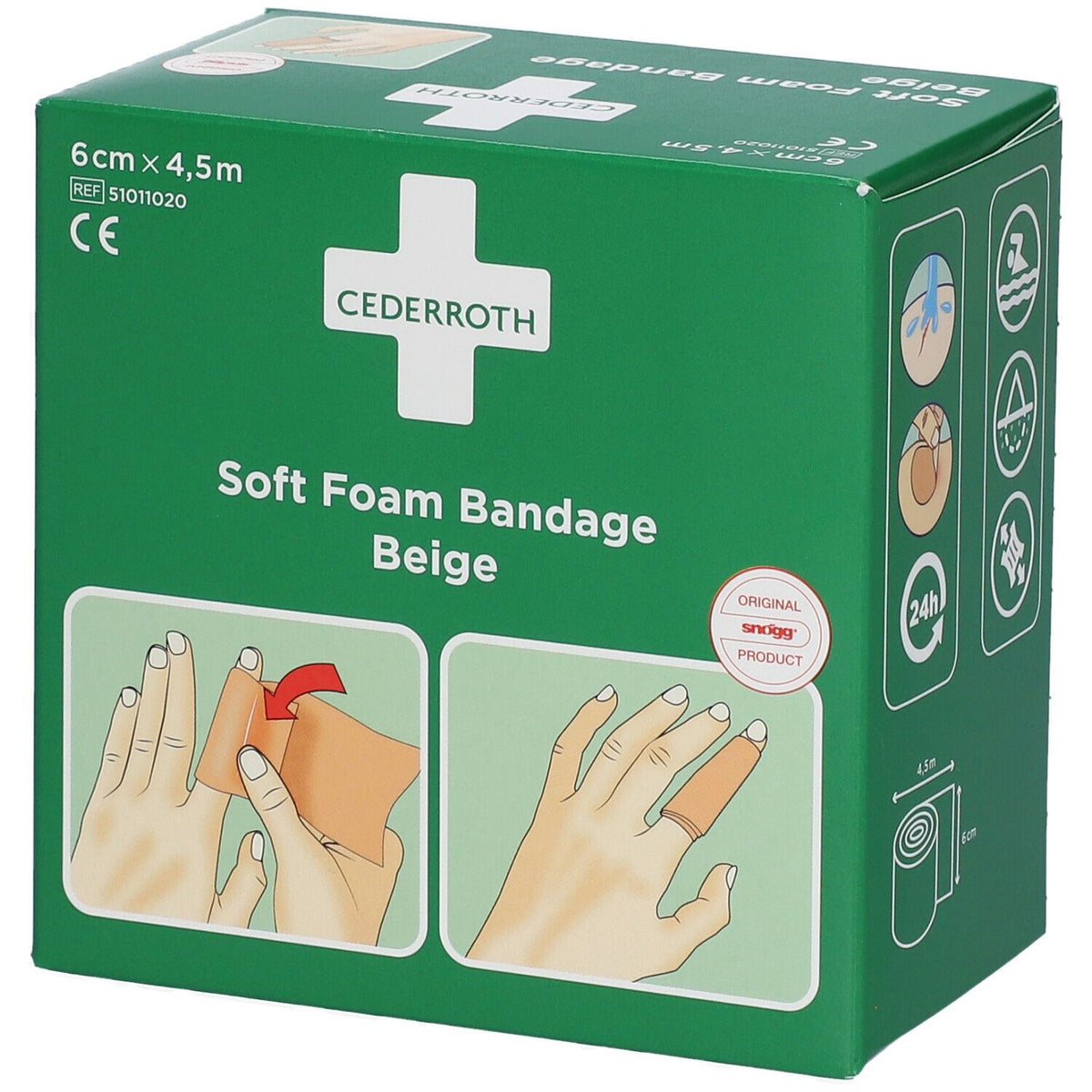 Cederroth bandage mousse souple beige (6 cm x 4,5 m)